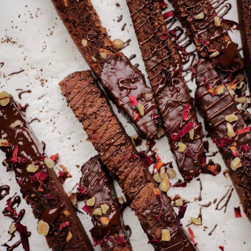 double chocolate orange and hazelnut biscotti