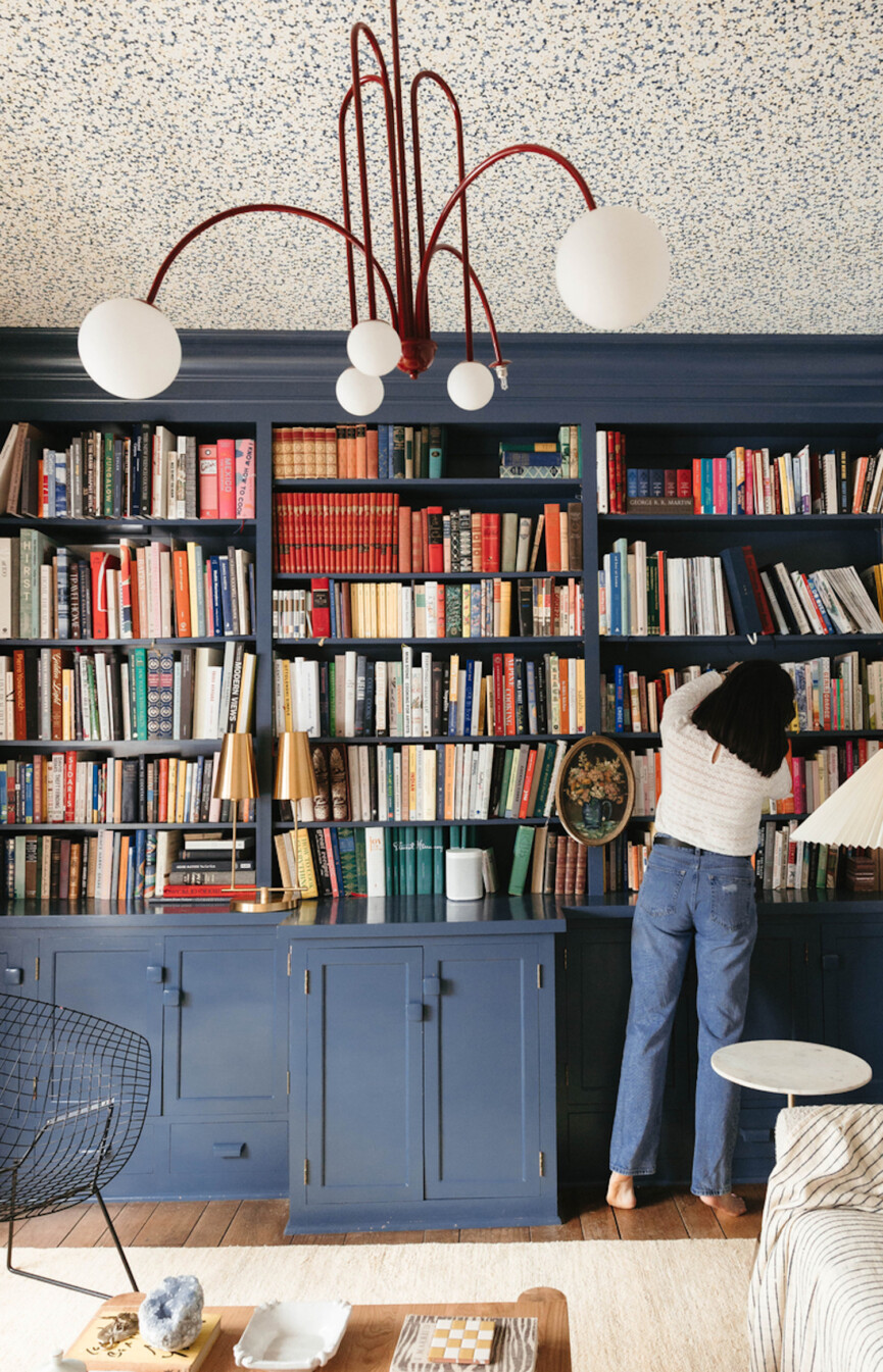 Dark moody bookcase