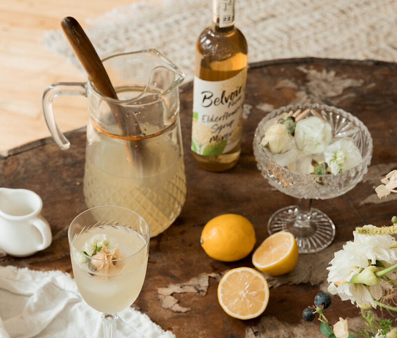 Rose elderflower lemonade.