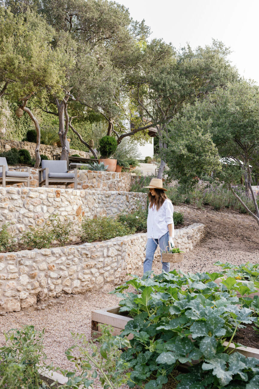 Camille Styles in her garden