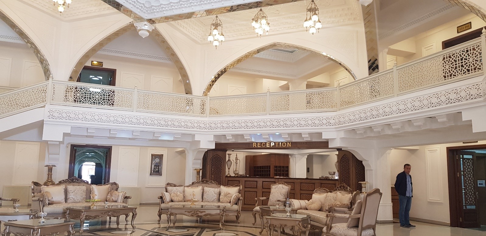 Lobby of recently re-opened Shahristan Hotel in 2019