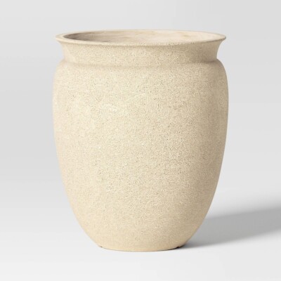 A cream outdoor planter pot from Target