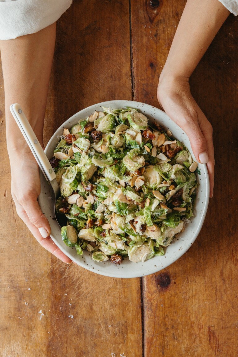 shaved brussels sprouts salad with lemon vinaigrette