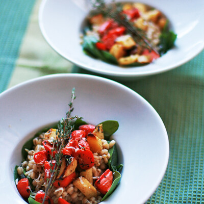 Barley Risotto with Roasted Root Vegetables and Spinach | What Dresscode for Camille Styles